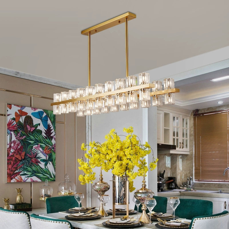 39 Inch Hexagonal Crystal Linear Chandelier – Arcachon