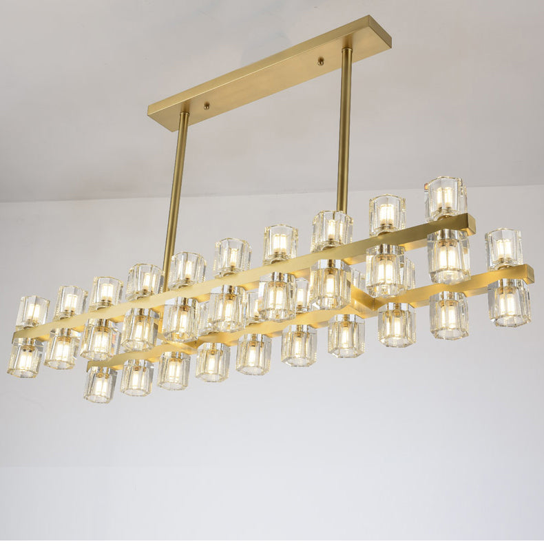 39 Inch Modern Crystal Linear Chandelier – Arcachon