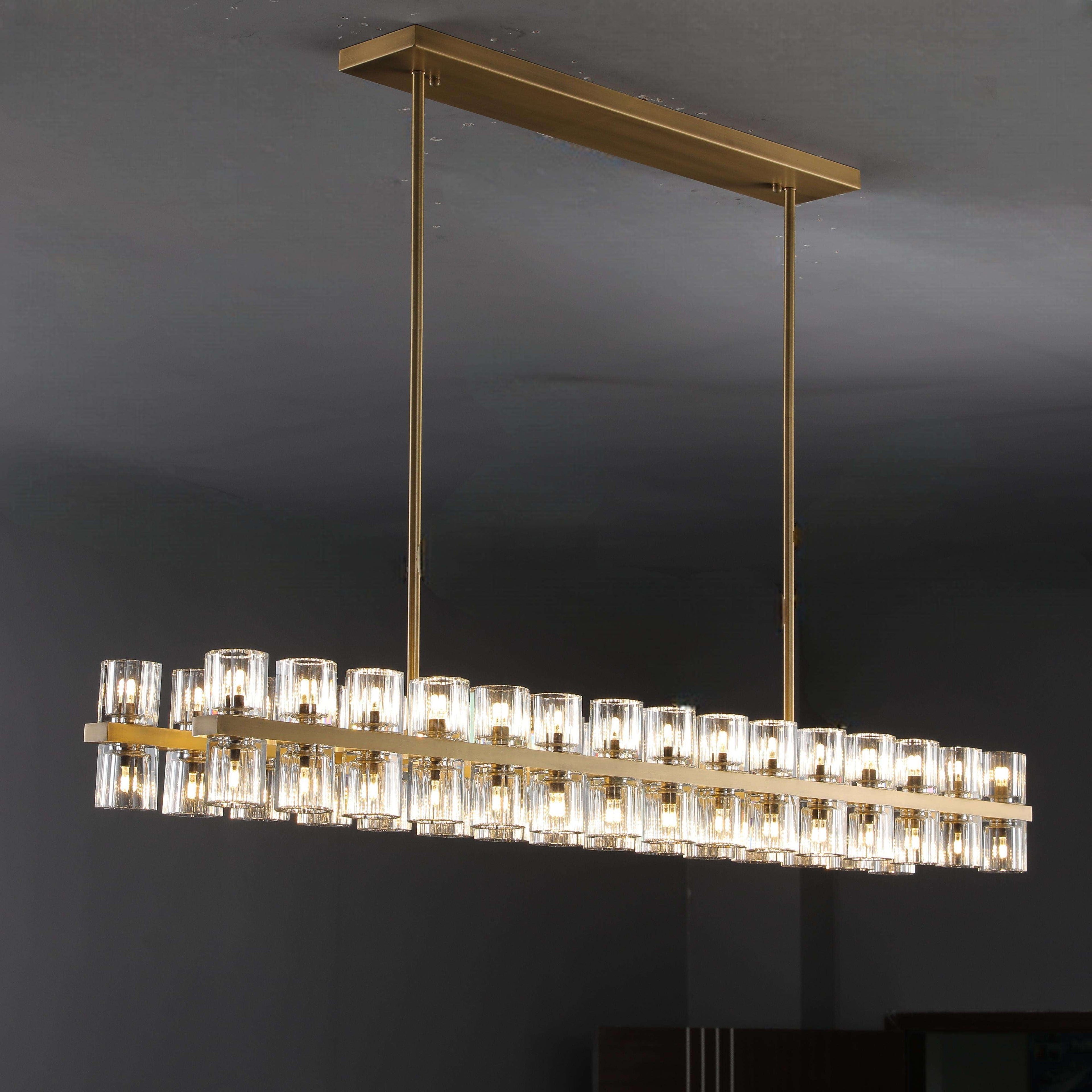 54 Inch Hexagonal Crystal Linear Chandelier – Arcachon