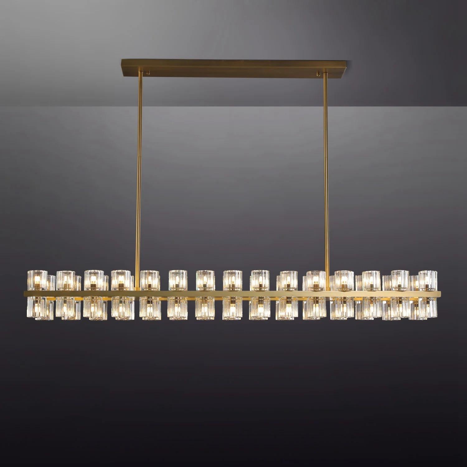 54 Inch Modern Crystal Linear Chandelier – Arcachon