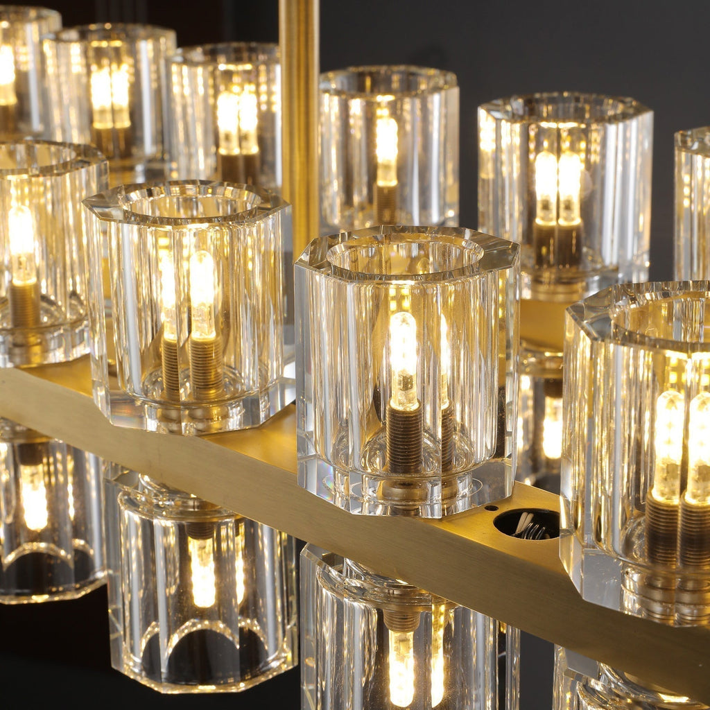 54 Inch Hexagonal Crystal Linear Chandelier – Arcachon