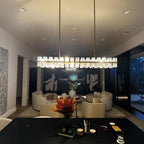 54 Inch Hexagonal Crystal Linear Chandelier – Arcachon