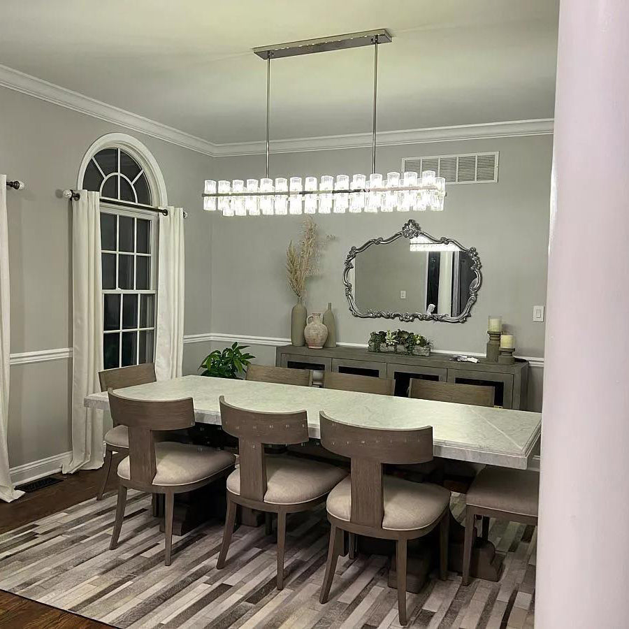 54 Inch Linear Crystal Pillar Candle Chandelier – Arcachon