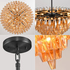36 Inch Amber Murano Glass Tiered Chandelier - Chiara