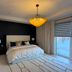 36 Inch Amber Murano Glass Tiered Chandelier - Chiara