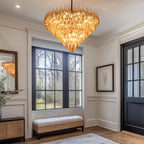 36 Inch Smoked Murano Glass Tiered Chandelier - Chiara