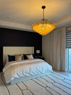 36 Inch Smoked Murano Glass Tiered Chandelier - Chiara