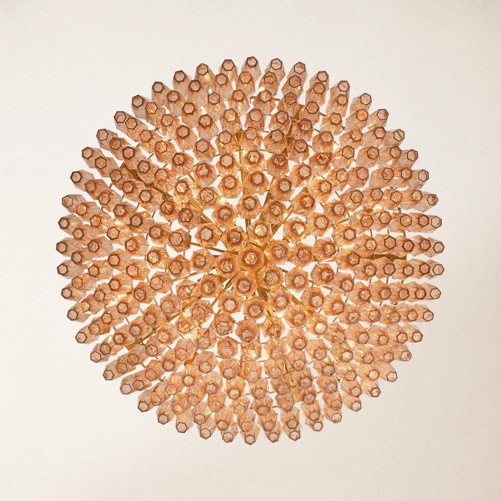 46 Inch Amber Murano Glass Tiered Chandelier - Chiara