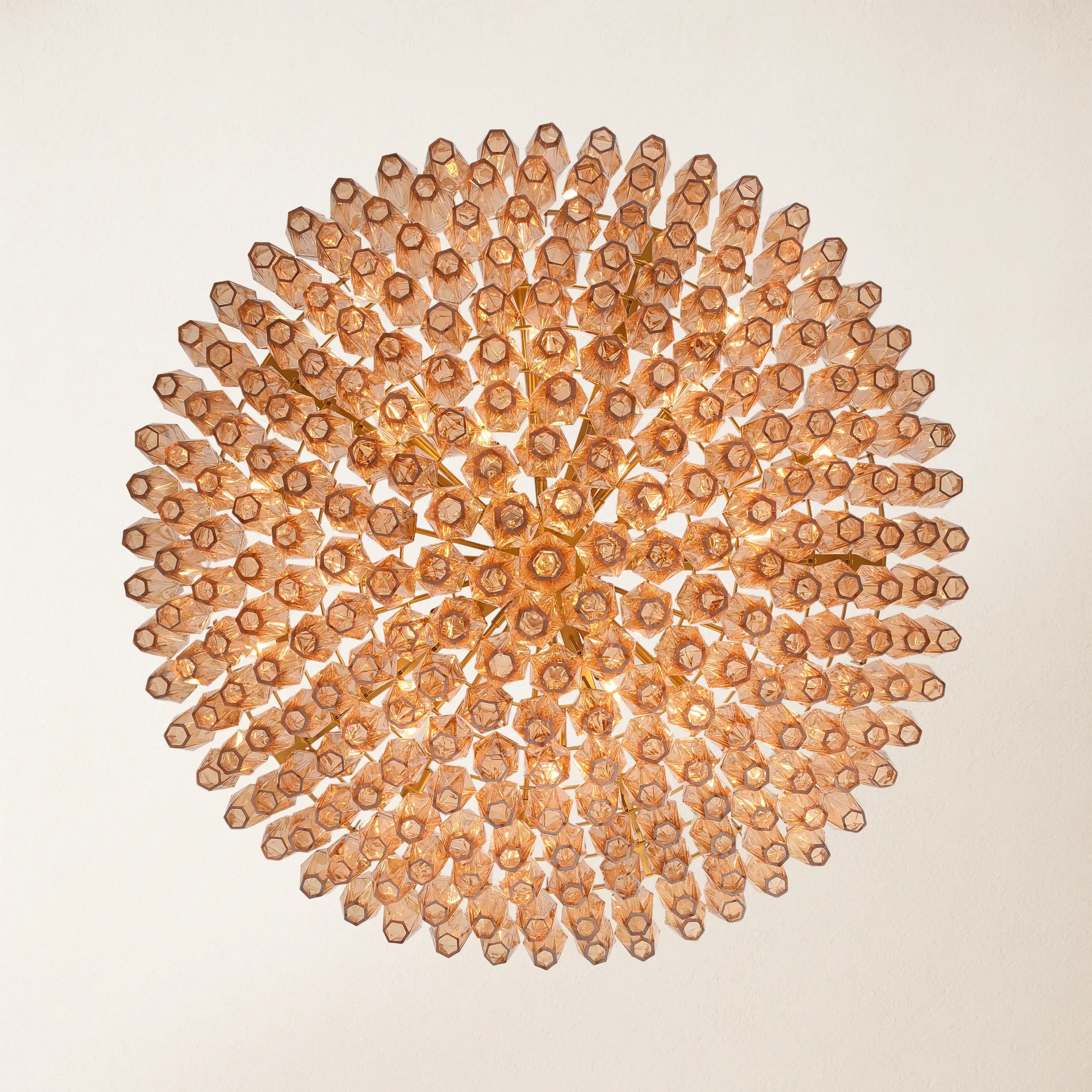 46 Inch Amber Murano Glass Tiered Chandelier - Chiara