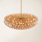 46 Inch Amber Murano Glass Tiered Chandelier - Chiara
