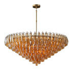 46 Inch Amber Murano Glass Tiered Chandelier - Chiara