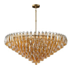 46 Inch Amber Murano Glass Tiered Chandelier - Chiara