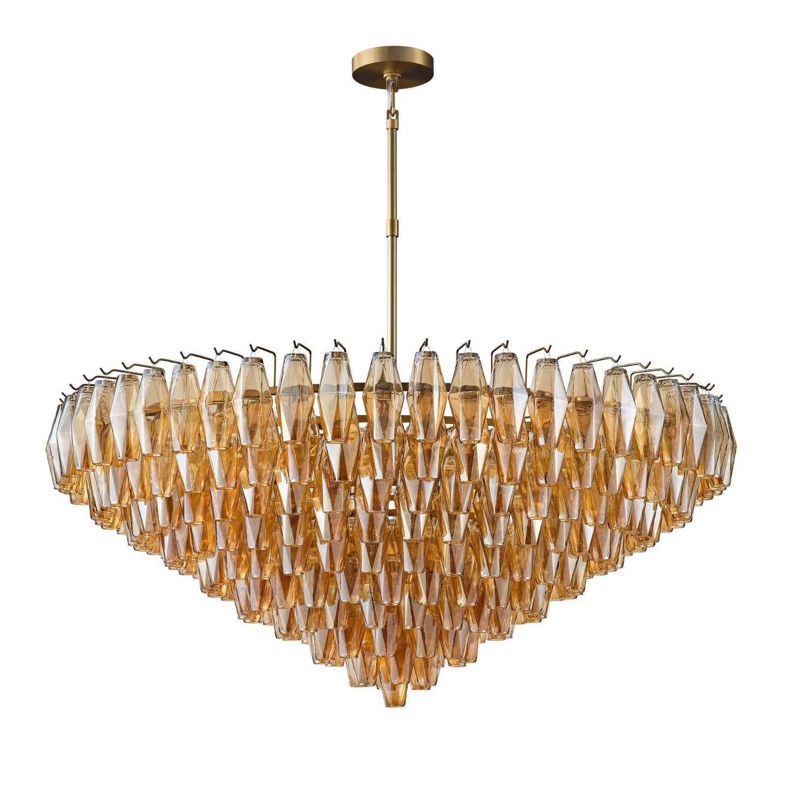 46 Inch Amber Murano Glass Tiered Chandelier - Chiara