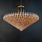 62 Inch Amber Murano Glass Tiered Chandelier - Chiara
