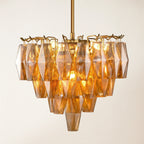 17 Inch Amber Murano Glass Tiered Chandelier - Chiara