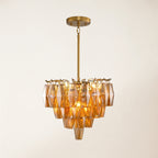 17 Inch Amber Murano Glass Tiered Chandelier - Chiara