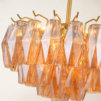 17 Inch Amber Murano Glass Tiered Chandelier - Chiara