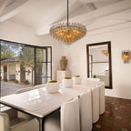 36 Inch Amber Murano Glass Tiered Chandelier - Chiara