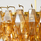 36 Inch Amber Murano Glass Tiered Chandelier - Chiara