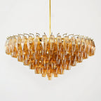 36 Inch Amber Murano Glass Tiered Chandelier - Chiara