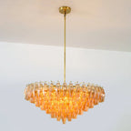 36 Inch Amber Murano Glass Tiered Chandelier - Chiara