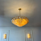 36 Inch Amber Murano Glass Tiered Chandelier - Chiara
