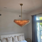 36 Inch Amber Murano Glass Tiered Chandelier - Chiara