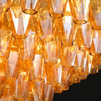 36 Inch Amber Murano Glass Tiered Chandelier - Chiara