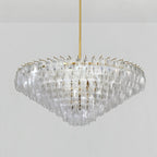 46 Inch Clear Murano Glass Tiered Chandelier - Chiara