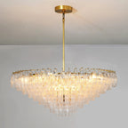 46 Inch Clear Murano Glass Tiered Chandelier - Chiara