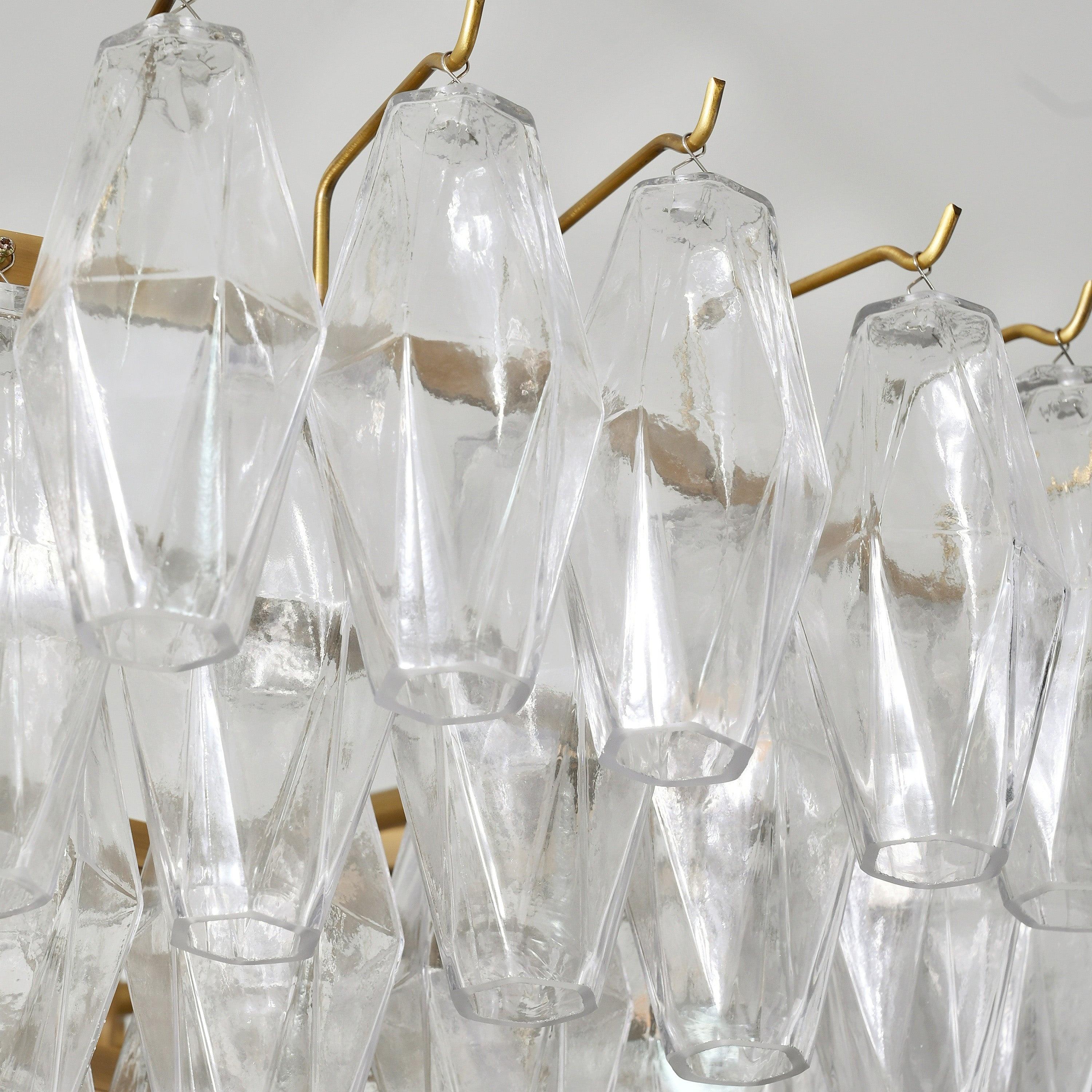 62 Inch Clear Murano Glass Tiered Chandelier - Chiara