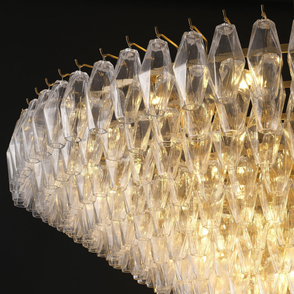 62 Inch Clear Murano Glass Tiered Chandelier - Chiara
