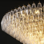 62 Inch Clear Murano Glass Tiered Chandelier - Chiara