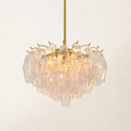 17 Inch Clear Murano Glass Tiered Pendant Light - Chiara
