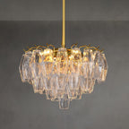 17 Inch Clear Murano Glass Tiered Chandelier - Chiara