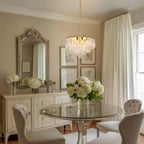 17 Inch Clear Murano Glass Tiered Chandelier - Chiara