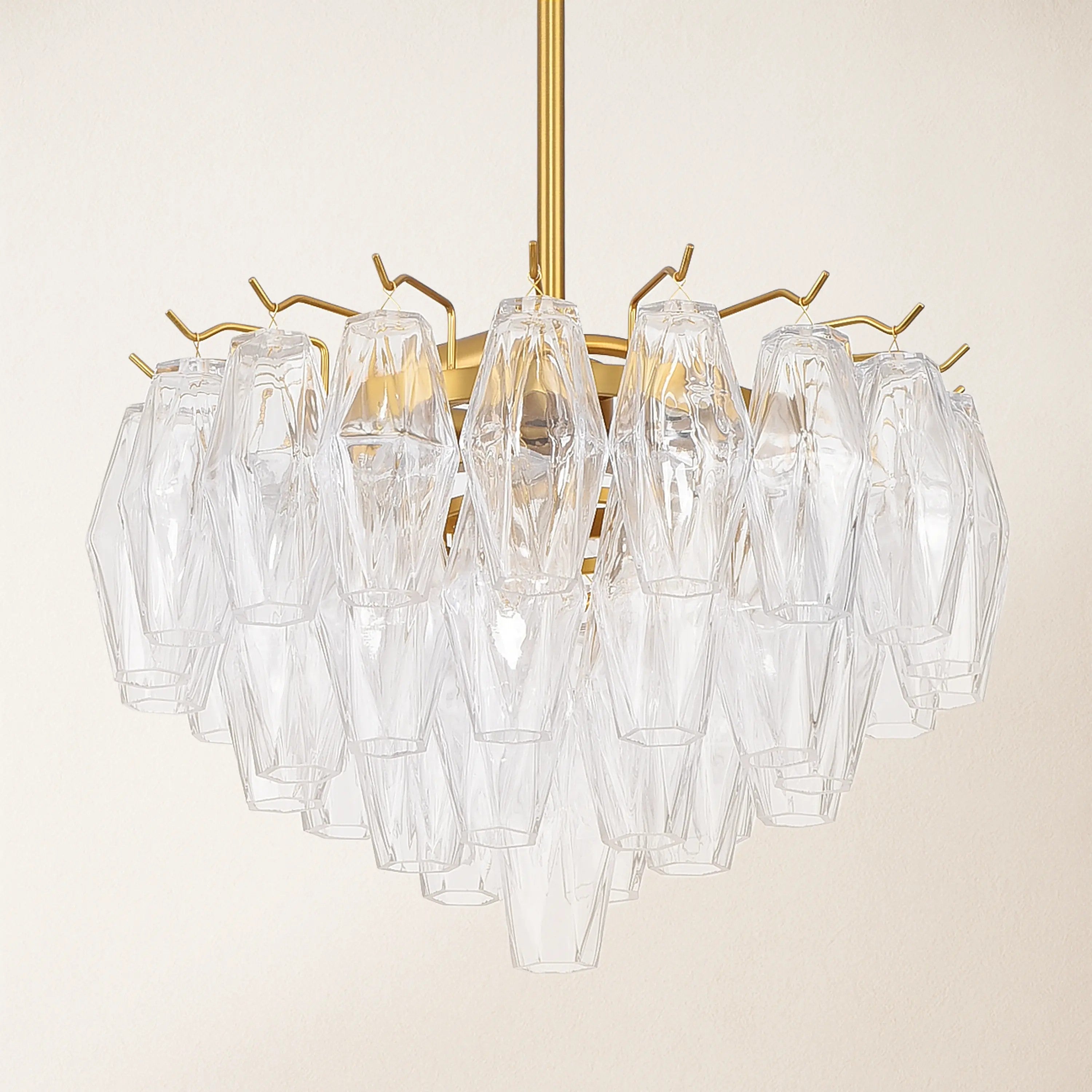 17 Inch Clear Murano Glass Tiered Pendant Light - Chiara