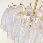 17 Inch Clear Murano Glass Tiered Chandelier - Chiara