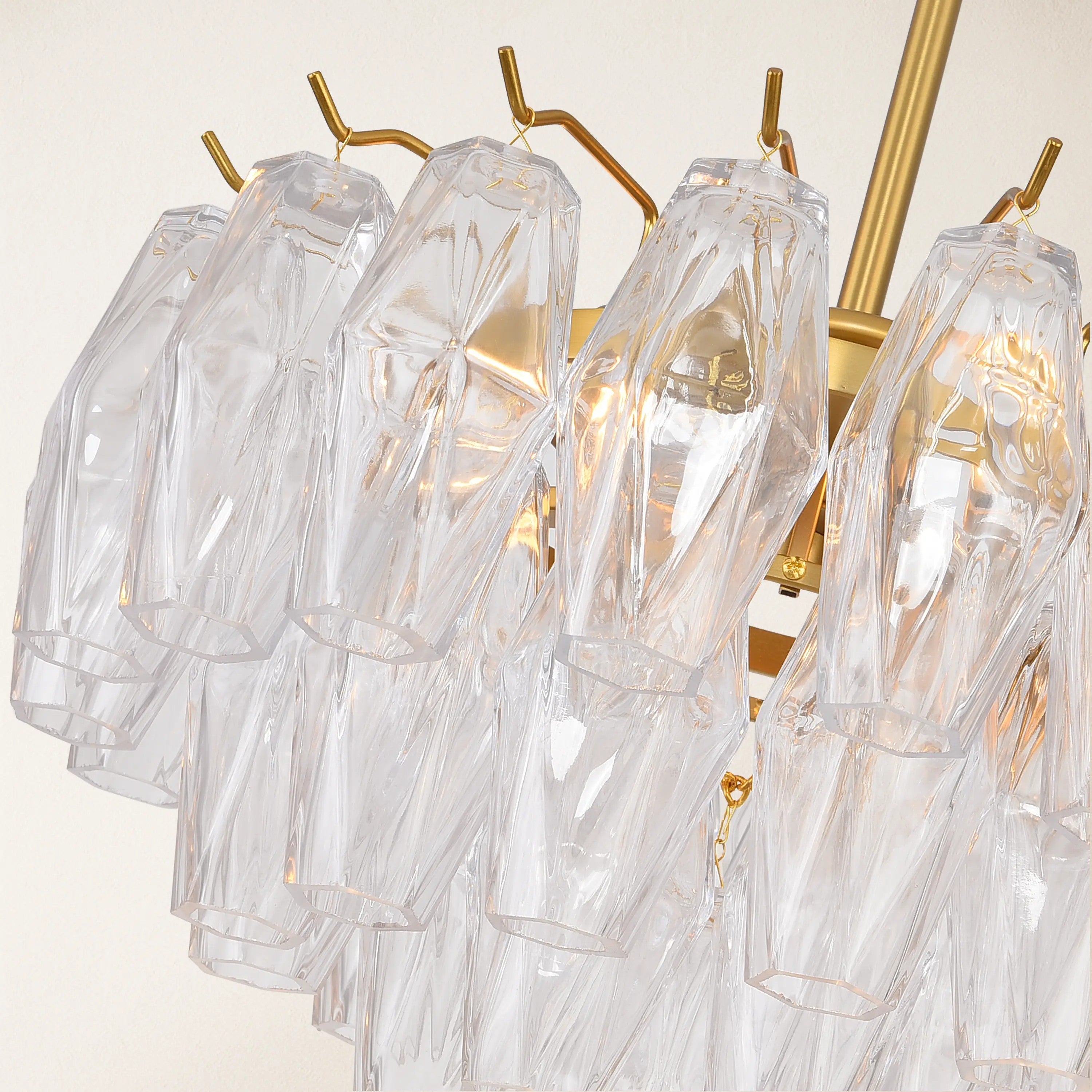 17 Inch Clear Murano Glass Tiered Chandelier - Chiara