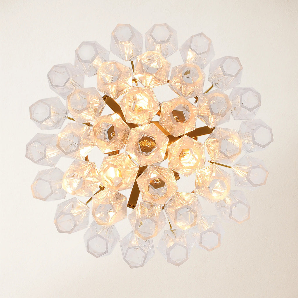 17 Inch Clear Murano Glass Tiered Chandelier - Chiara