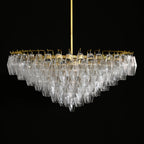 36 Inch Clear Murano Glass Tiered Chandelier - Chiara