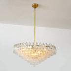 36 Inch Clear Murano Glass Tiered Chandelier - Chiara