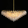 36 Inch Clear Murano Glass Tiered Chandelier - Chiara