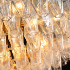 36 Inch Clear Murano Glass Tiered Chandelier - Chiara