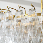 46 Inch Clear Murano Glass Tiered Chandelier - Chiara