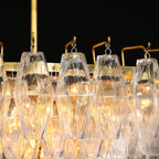 46 Inch Clear Murano Glass Tiered Chandelier - Chiara