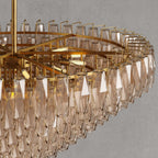 46 Inch Smoked Murano Glass Tiered Chandelier - Chiara