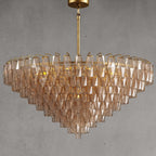 46 Inch Smoked Murano Glass Tiered Chandelier - Chiara