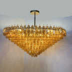 62 Inch Smoked Murano Glass Tiered Chandelier - Chiara