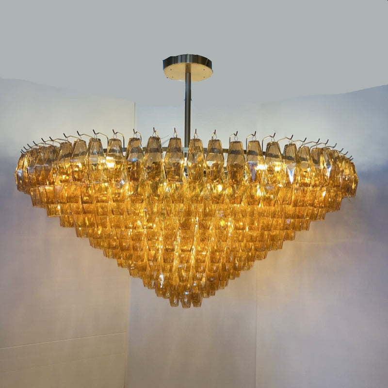 62 Inch Smoked Murano Glass Tiered Chandelier - Chiara